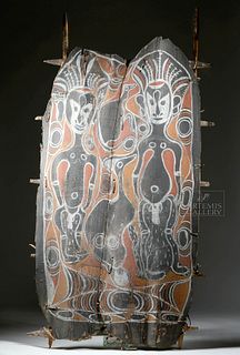 20th C. Papua New Guinea Painted Wood Door