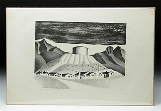 Theo White Litho "Water Tank Hill, Boulder Dam" c. 1935