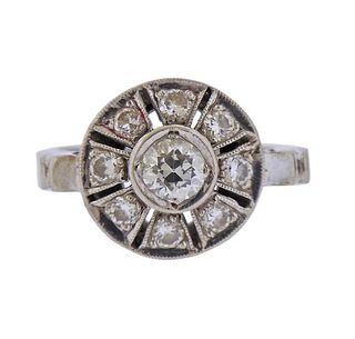 Antique Art Deco 14k Gold Diamond Ring 