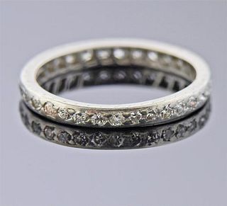 Tiffany &amp; Co Platinum Diamond Eternity Wedding Band Ring 