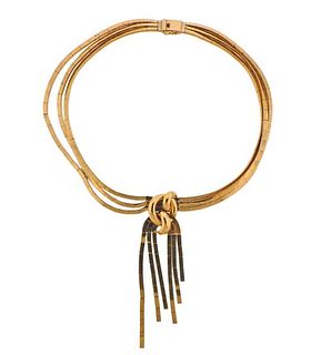 Mid Century 18K Gold Pendant Necklace 