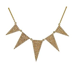Italy 14K Gold Diamond Necklace
