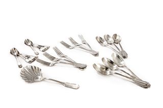 Cutlery set for six in 800 silver, with 12 spoons
