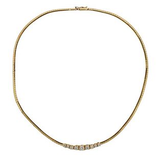 14K Gold Diamond Line Necklace 