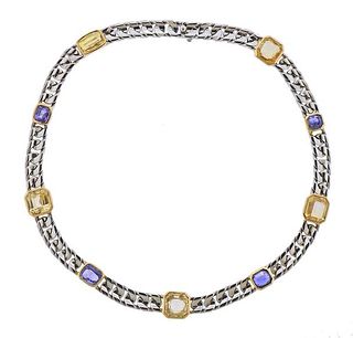 1980s Bulgari Bvlgari Multicolor Sapphire Necklace