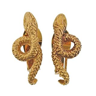 Lalaounis 18K Gold Snake Earrings