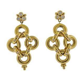 Temple St. Clair Diamond 18K Gold Jeanne d&#39;Arc Earrings