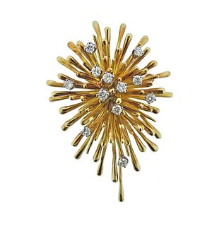 Tiffany &amp; Co 18K Gold Diamond Brooch Pin