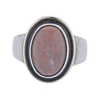 Georg Jensen Silver Clear Stone Ring