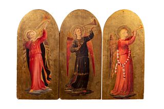 Da Beato Angelico, secolo XIX - Triptych with musician angels