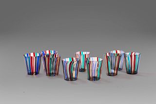 Gio Ponti (MIlano 1891-1979)  - Lot of nine Murano glass, from the 1950s to the 1990s