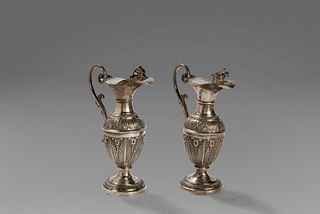 Two silver amphorae, Rome stamp, first half of the 19th century
