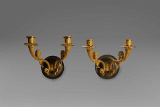 Pair of appliques in gilt bronze, France, Charles X period 1820-30 circa