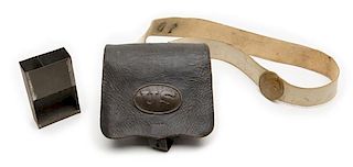 Early Infantry Cartridge Box with Buff Leather Strap 