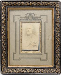 19th Century Frame with Photocopy of Gen. Robert E. Lee CDV 