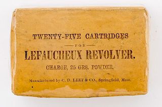 Twenty-Five Cartridges for Lefaucheux Revolver, Box 