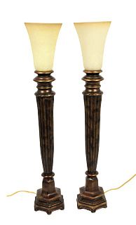 Pair of Side Table Torch Lamps