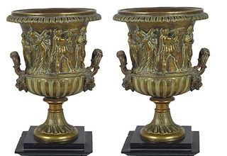 Pair of Neo Classical Bronze Urns