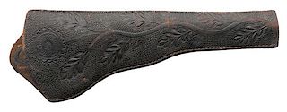 Early California-Style Tooled Leather Holster 