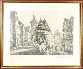 Otto F. Probst (1865-1923) Germany, Etching