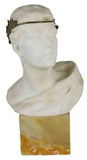 Marble Bust of Classical Male Figure
