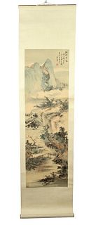 Chinese Scroll Signed Mountain Landscape Painting