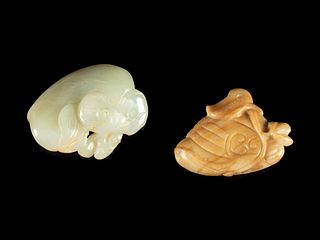 Two Jade Animal-Form Carvings
Length of larger 2 in., 5.3 cm