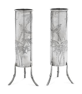 A Pair of Chinese Export Silver Tripod Vases
Height 7 inch., 17.5 cm. Weight of each 3 ozt 16 dwt.