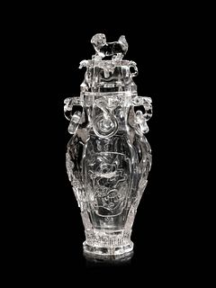 A Carved Rock Crystal Vase and Cover
Height overall 9 1/8 in., 23 cm.