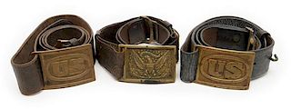 Three U.S. Military Belts with Buckles 