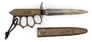 US WWI M-1918 LF&C Trench Knife with Scabbard 