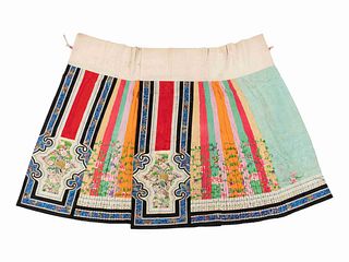 Two Embroidered Silk Summer Apron Skirts
Length of each 38 3/8 in., 90 cm.
