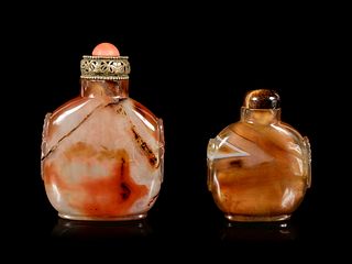 Two Agate Snuff Bottles
Height of tallest overall 3 3/4 in., 9.5 cm.