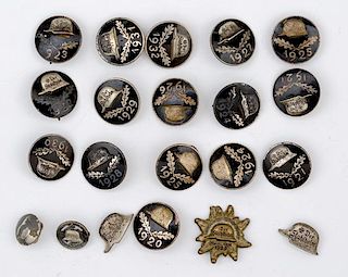 German WWII Stalhelm Medals, Lot of Twenty-One 