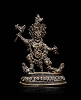 A Tibetan Bronze Figure of a Bodhisattva Height 6 3/4 in., 17.1 cm.