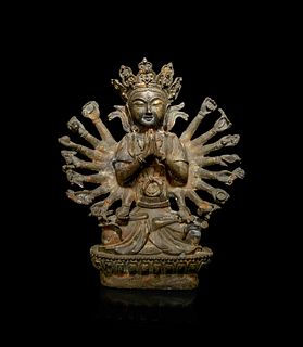 A Bronze Figure of a Multi-Armed Cundi BodhisattvaHeight 7 7/8 in., 20 cm.