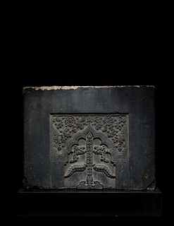 A Fine Mughal Greystone Panel
Height 26 1/2 x width 34 x depth 3 3/4 in., 67.3 x 86.4 x 9.5 cm.