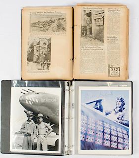 US WWII Scrapbook, Autographs and Photos, 36 Signed 