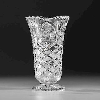 German WWII SA Cut Glass Vase 