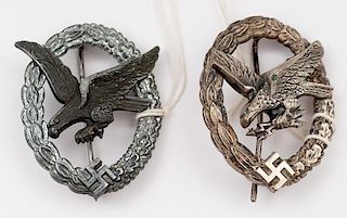 German WWII Luftwaffe Gunners and Communication Badges 