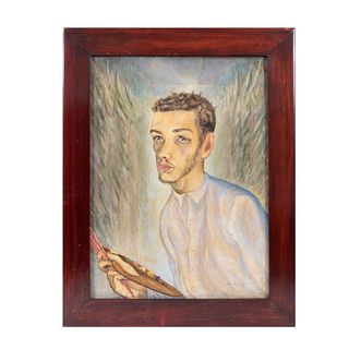 Octavio Ponzanelli.  Retrato masculino. Óleo sobre tela. Firmado y fechado 1939. Enmarcado.