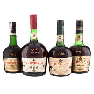 Courvoisier. V.S.O.P. y V.S. Cognac. France. Piezas: 4. V.S.O.P. en presentaciónes de 700ml. y V.S. en presentaci...