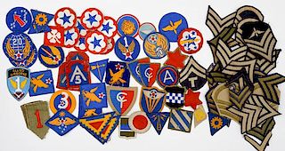 US WWII Sleeve Insignia, Lot of Eighty 