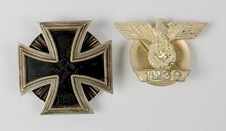 German WWII 1st Class Iron Cross and Spange, Lot of Two 