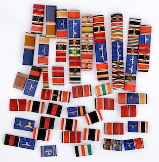 German WWII Ribbon Bars, and More, Lot of Forty 