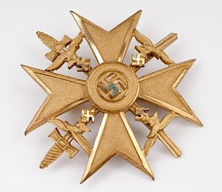 German WWII Luftwaffe Spanish Cross in Gold 