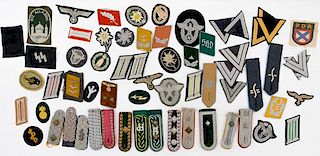 German WWII Shoulder and Sleeve Insignia, Large Lot 
