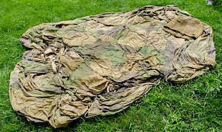 German WWII Parachute with Harness and Kit Bag 