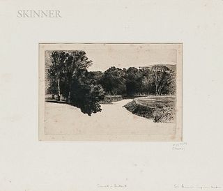 Sir Francis Seymour Haden (British, 1818-1910)      Four Views:   Shere Mill Pond No. 1 (Small Plate)