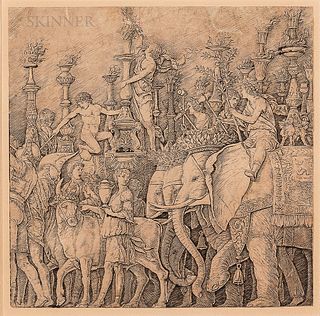 After Andrea Mantegna (Italian, 1431-1506), Probably by Giovanni Antonio da Brescia (Italian, c. 1460-c. 1525) Plate from The Triumph o